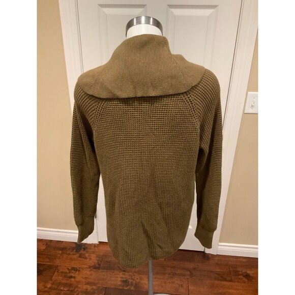 Michael Kors Olive Green Waffle Knit Cowl Neck Sweater, Size Small - Picture 6 of 7